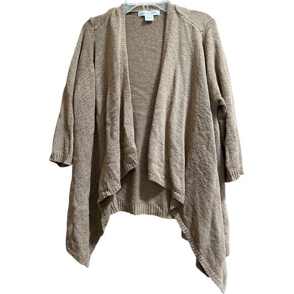 August Silk Tan Knit Cardigan - Size Large - Picture 1 of 7
